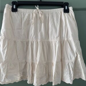 Brandy Melville Ivory Tiered Mini Skirt